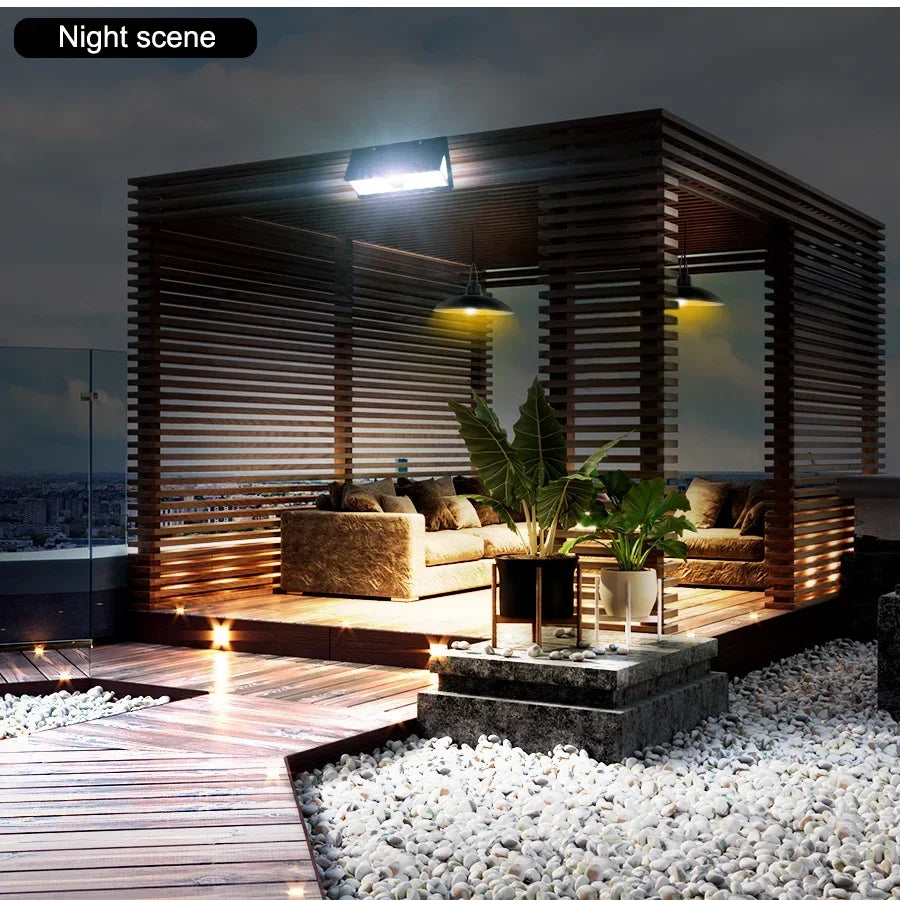 HOMEFISH 190-LED Solar Motion Sensor Wall Light Outdoor IP65 Waterproof 4-Mode Solar Garden Decoration Lamp for Yard Door Patio