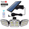 1 PACK Outdoor Motion Sensor Lamp, 4-Head Solar Power Light, 122 LED Solar Light