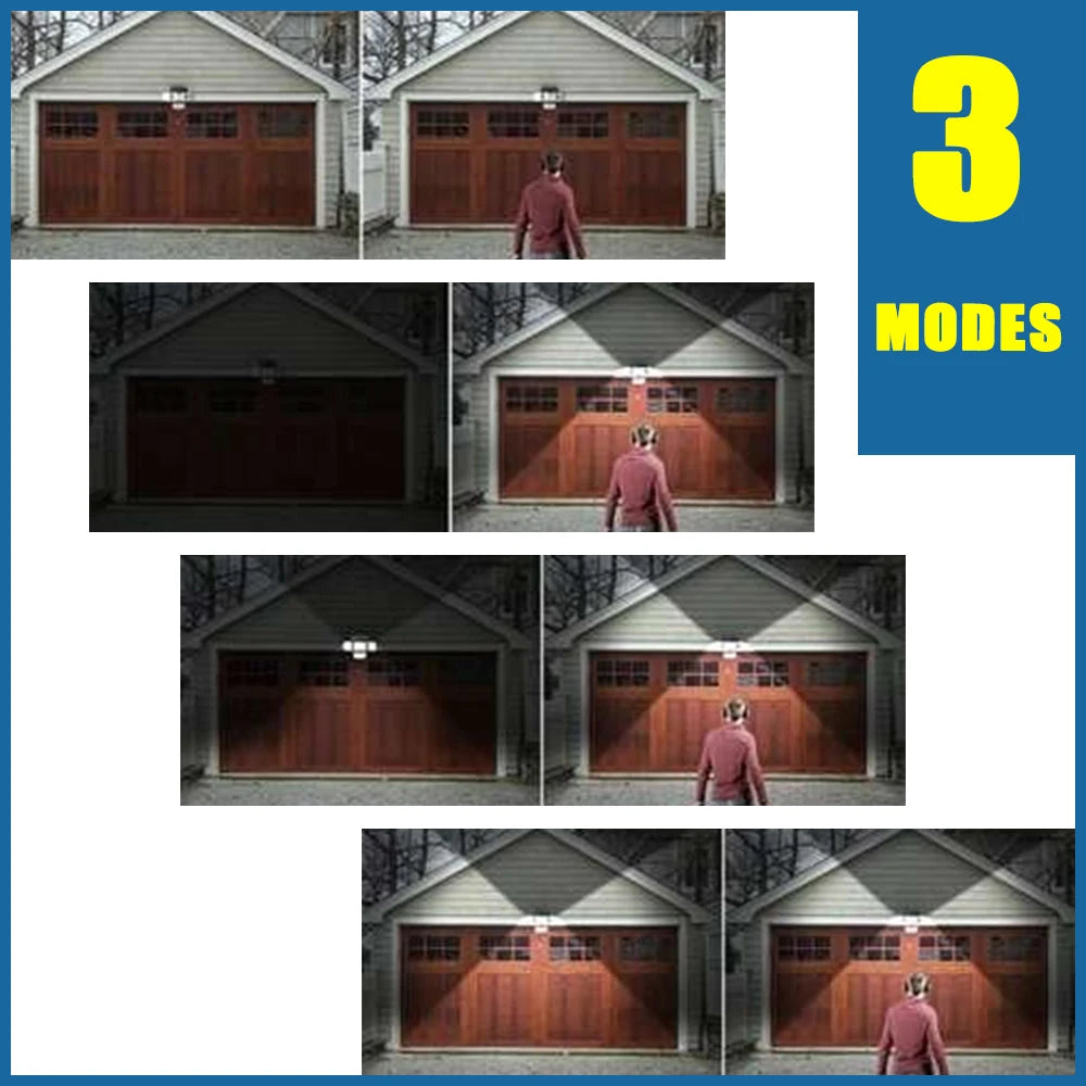 1 PACK Outdoor Motion Sensor Lamp, 4-Head Solar Power Light, 122 LED Solar Light