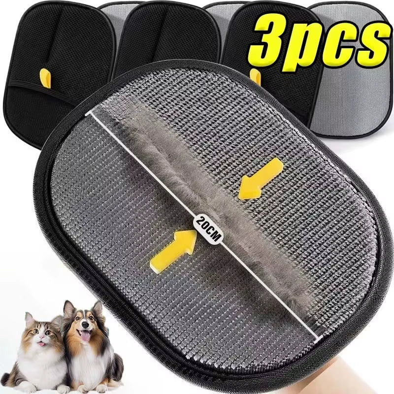 3Pcs Pet Grooming Cleaning Glove Double-Sided Washing Dog Cat Glove Self Cleaning Hair Remover Massage Brush Cats Accessories